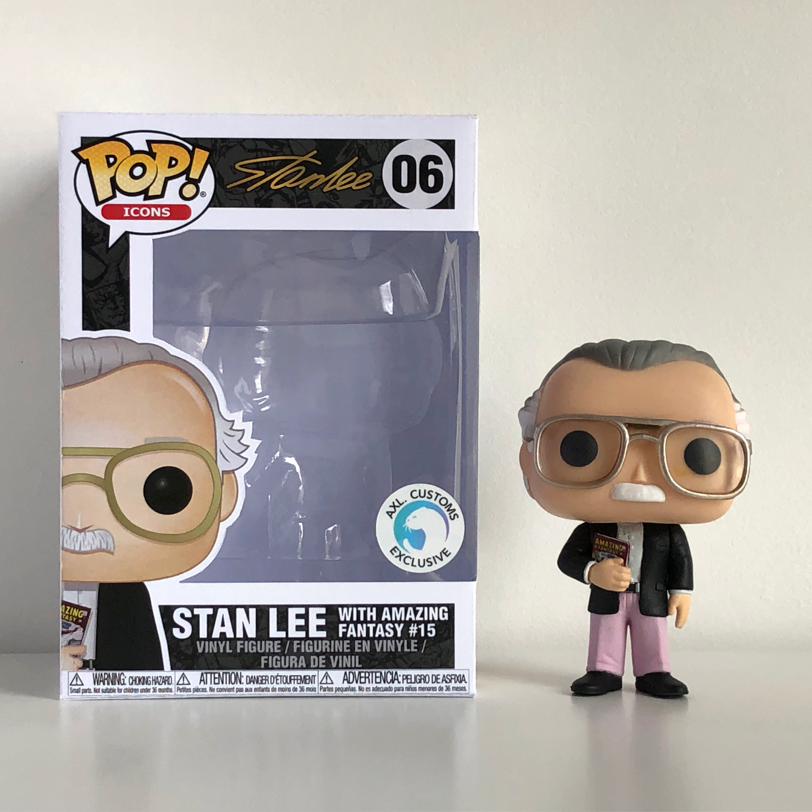 Front Shot Unboxed Stan Lee with Amazing Fantasy #15 Custom Funko Pop